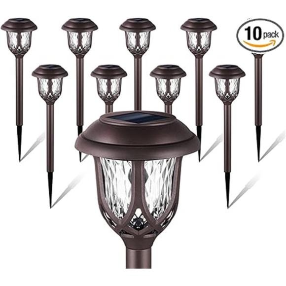 10Pack SolarLights Outdoor Decorative,Solar Pathway Lights Outdoor,Solar Powered - Picture 7 of 7